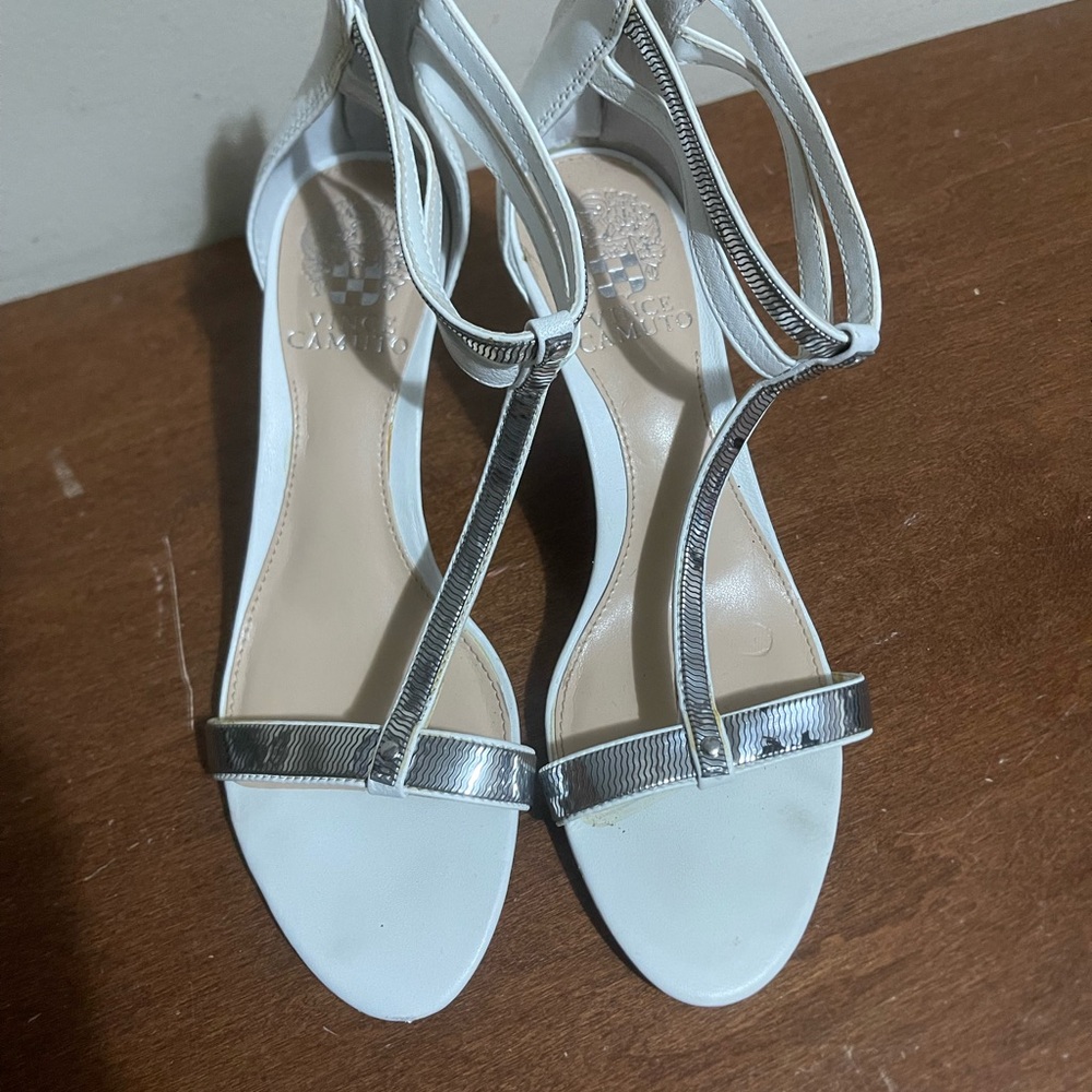Elegant White and Silver Women's heels